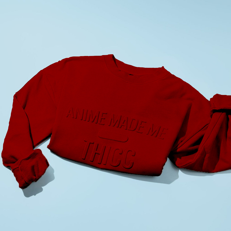 PRE-ORDER Anime Made Me Thicc Sweatshirt Burgandy